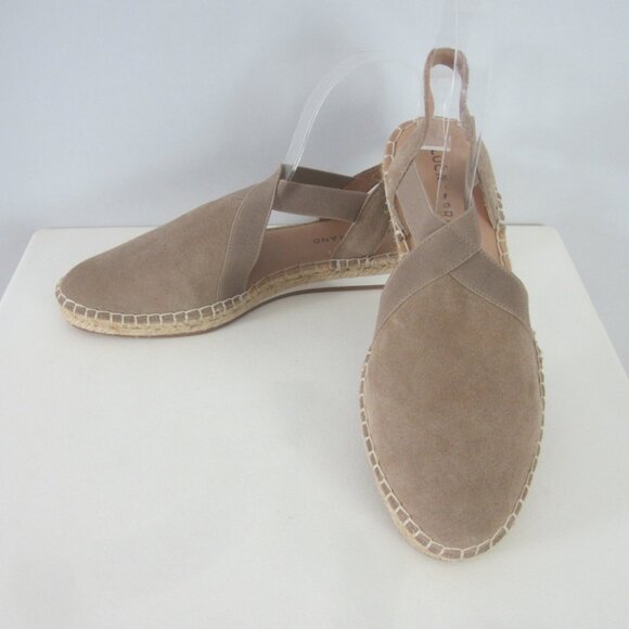 New Lucky Brand Womens 8 Tan Espadrille Slip-On Suede Slingback Shoe LP RIFKA - Picture 9 of 11